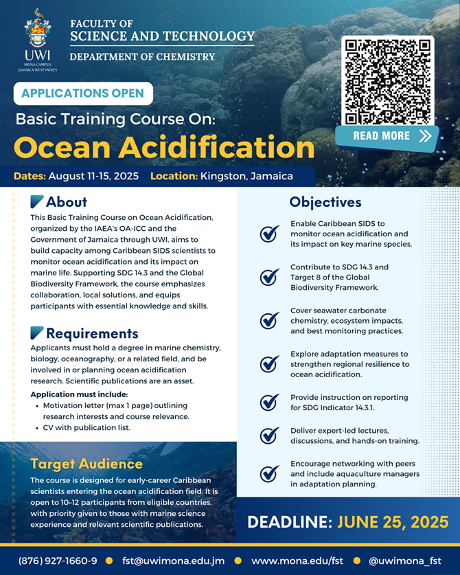 Call for Applications |  Basic Training Course on Ocean Acidification 