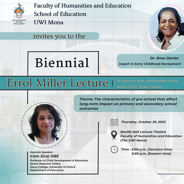 SAVE THE DATE: Biennial Errol Miller Lecture