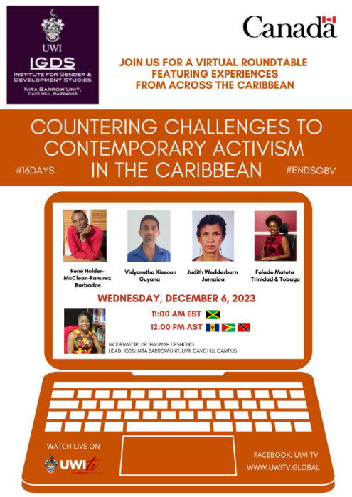 16Days of Activism against gender-based violence Regional Panel - 'Countering Challenges to Contemporary Activism in the Caribbean'