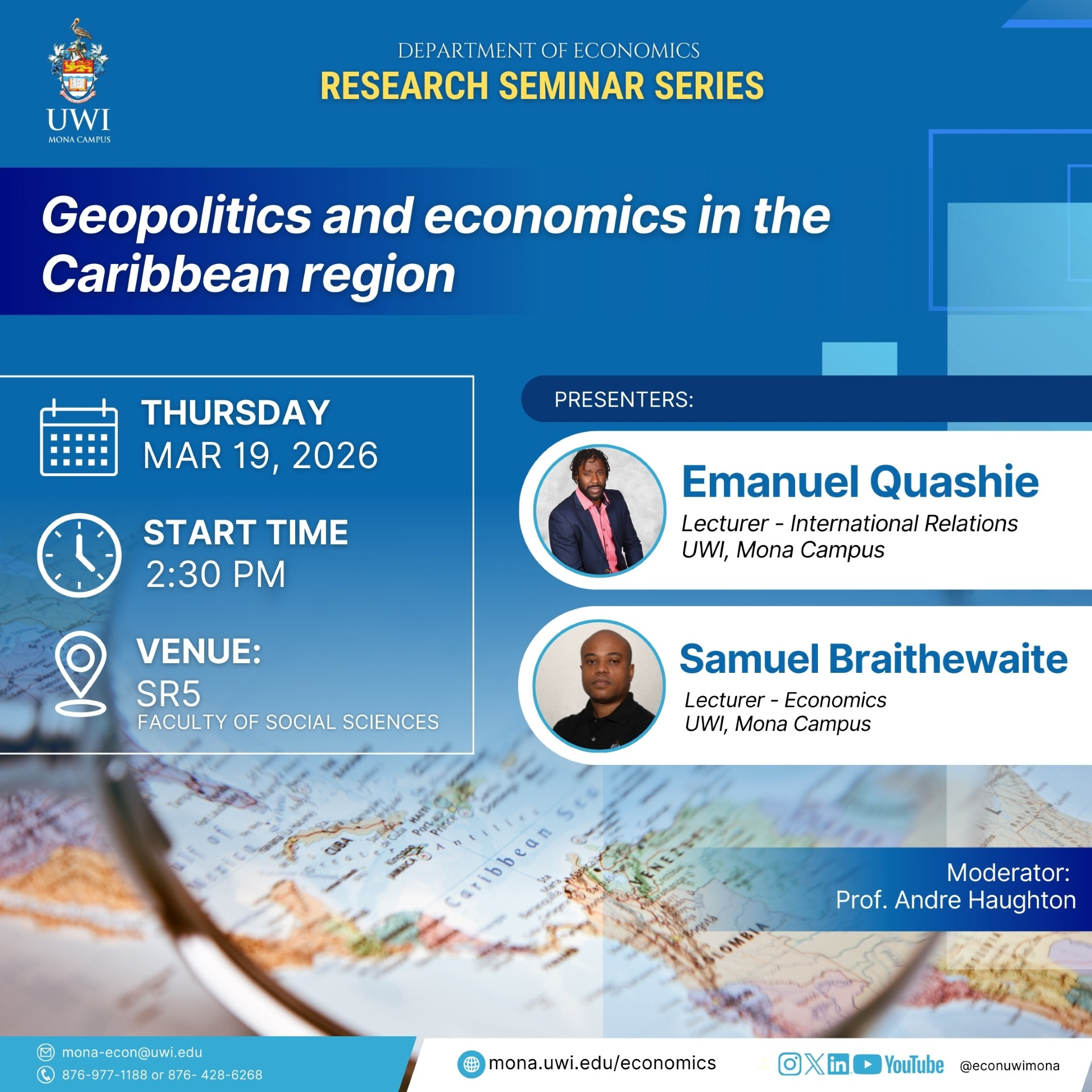 Department of Economics Research Seminar Series - Geopolitics and Economics in the Caribbean Region