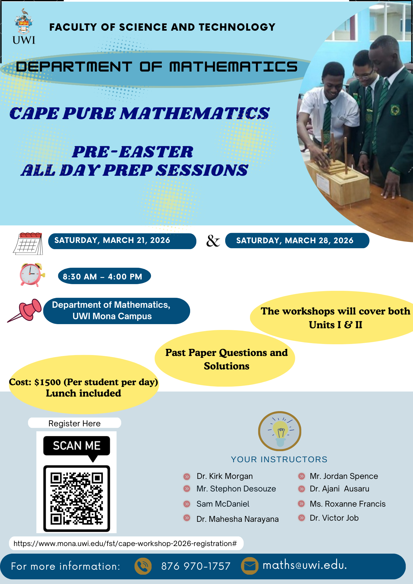 FST Department of Mathematics - Cape Pure Mathematics Workshop