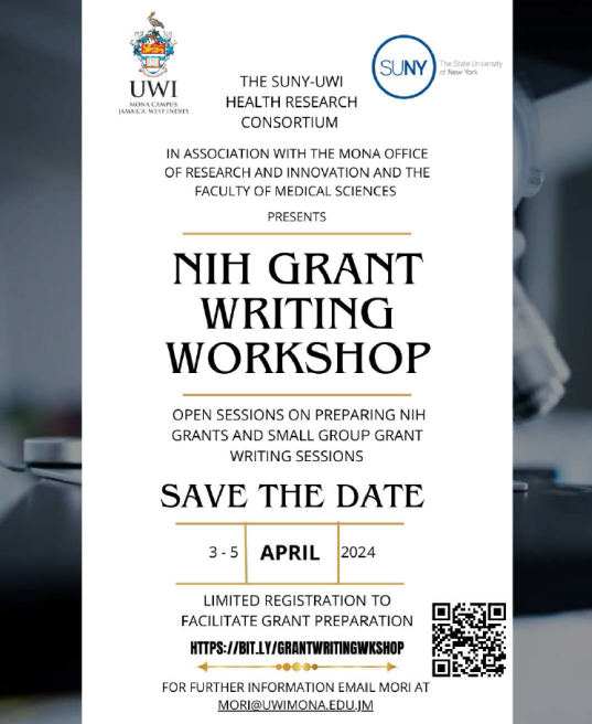 Save the date: SUNY-UWI Health Research Consortium Grant Writing Workshop