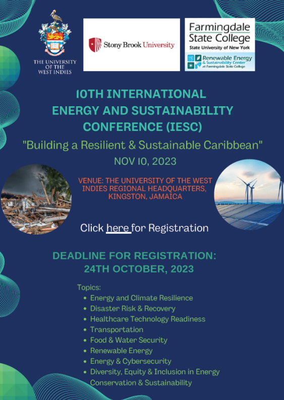 Registration for 10th International Energy and Sustainability Conference (IESC)