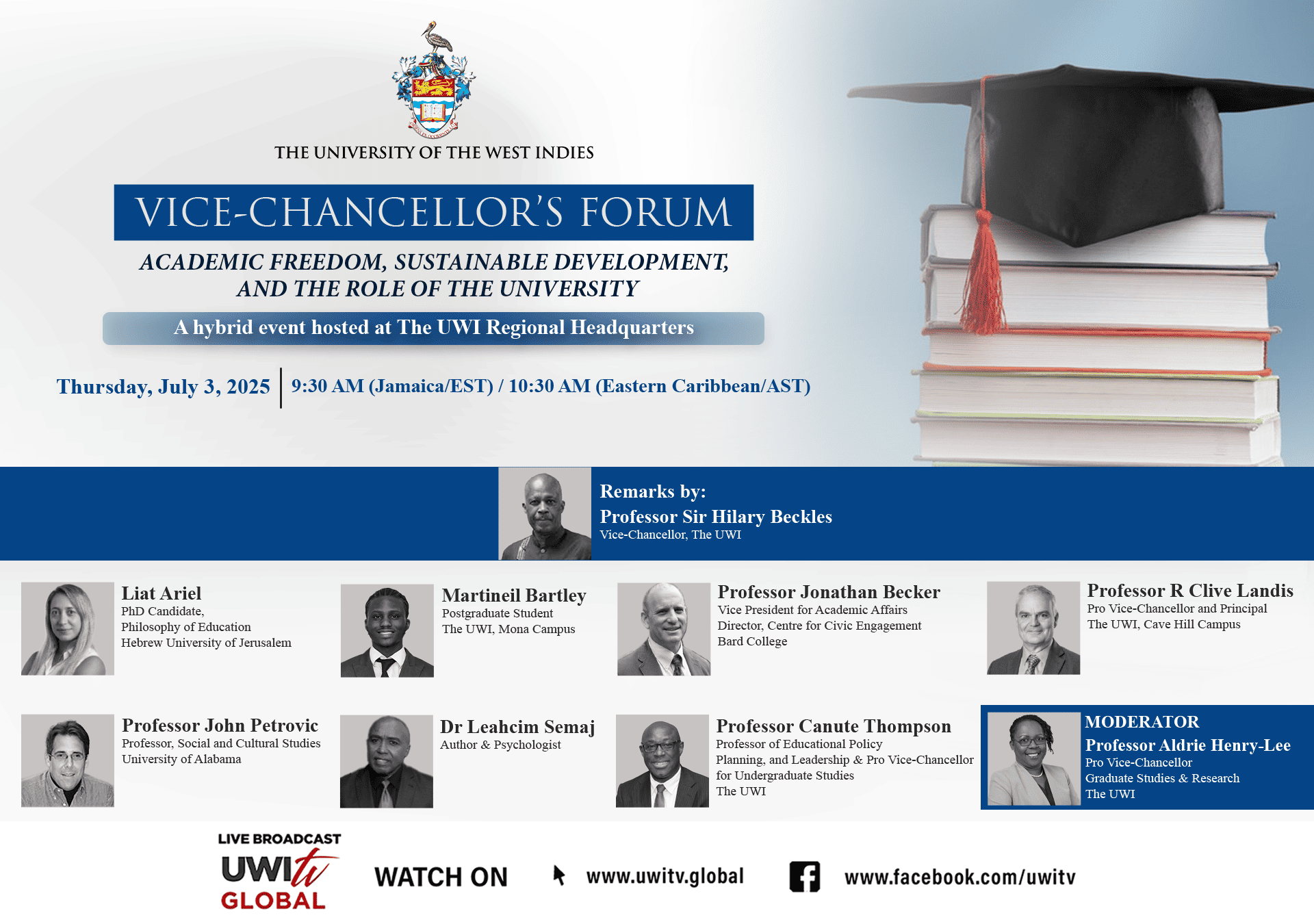 Vice-Chancellor's Forum | Academic Freedom, Sustainable Development, and the Role of the University