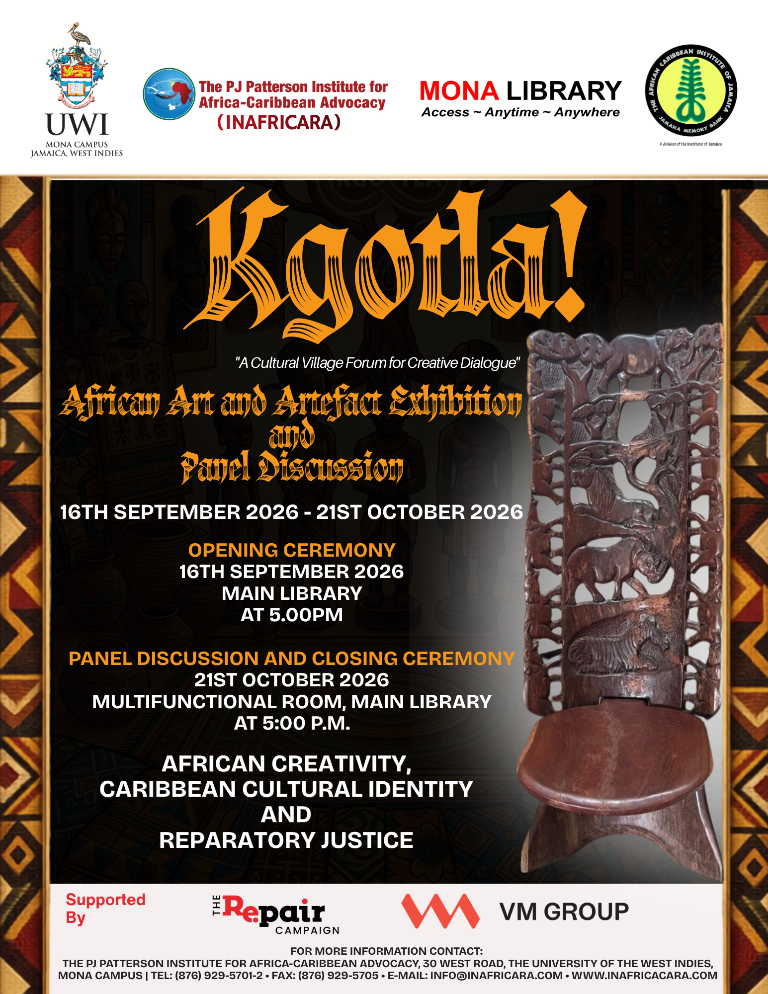 African Art and Artefact Exhibition and Panel Discussion