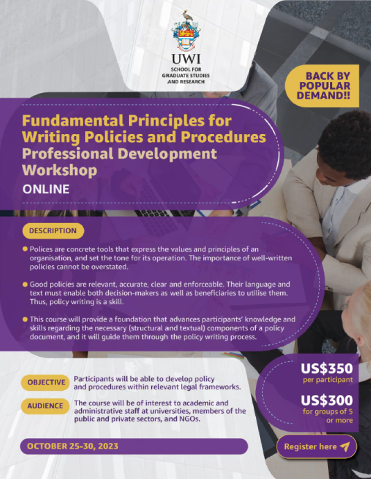 Professional Development Workshop - Fundamental Principles for Writing Policies and Procedures 